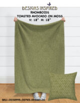 18 X 18 TOASTED AVOCADO ON MOSS RHOMBOID