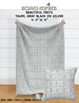 BEAUTIFUL FRETS BLACK, GRAY TAUPE ON SILVER