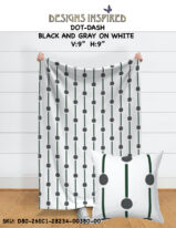 DOT-DASH BLACK AND GRAY ON WHITE