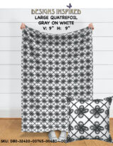 Large Gray Quatrefoil on White