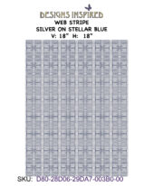 WEB STIPE SILVER ON STELLAR BLUE