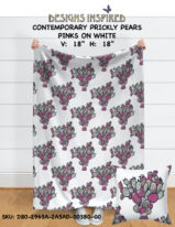 contemp prickly pears - pinks on white