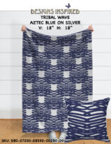 tribal wave aztec blue on silver